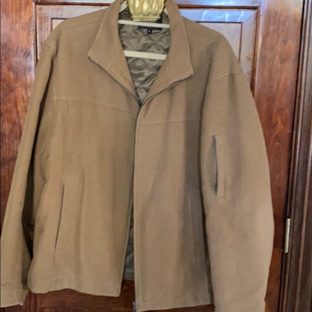 Men Bomber Jacket MicroSuede,Camel color in L